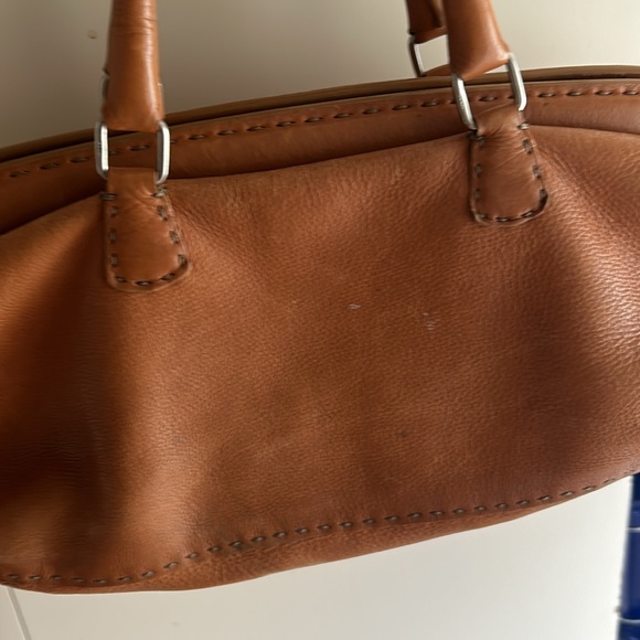 FENDI Selleria Doctor Bag pebbled leather 🇮🇹 PRE-LOVED Caramel - Picture 6 of 14